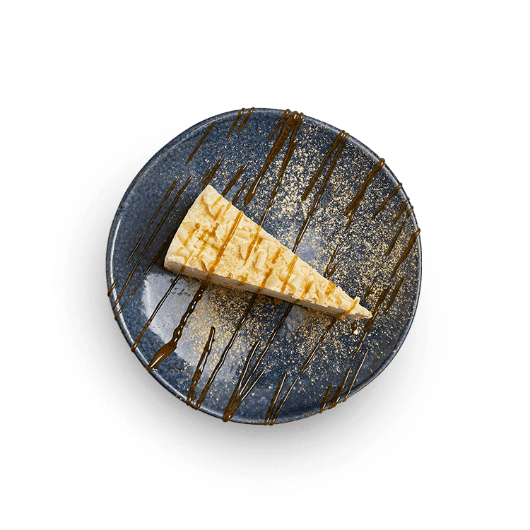 White Chocolate + Ginger Cheesecake 1 white chocolate + ginger cheesecake