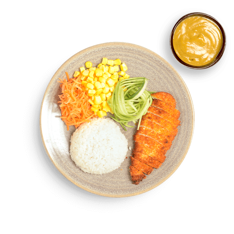 mini chicken katsu with katsu curry sauce

