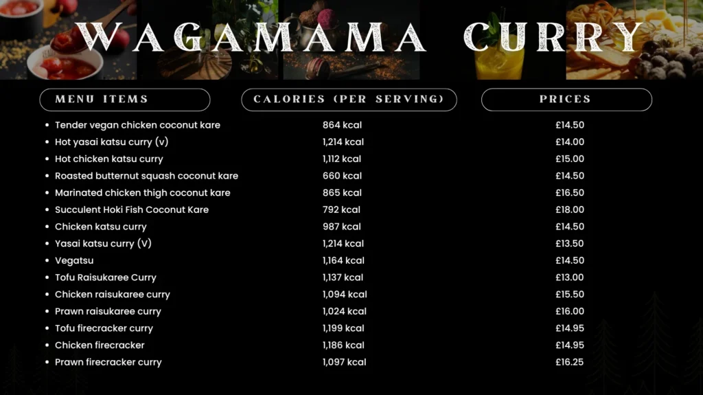 Wagamama UK Menu - Latest 2026 20 WAGAMAMA CURRY